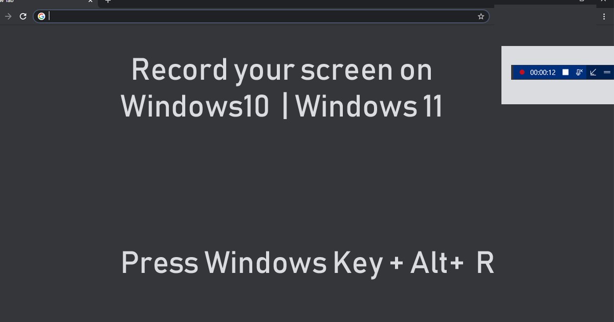 Record Screen in Windows 10